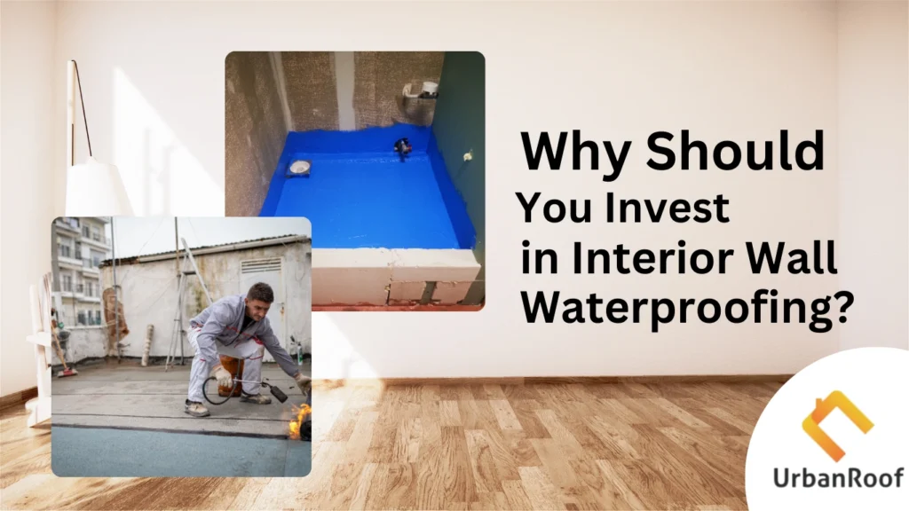 Image of interior home and icons of bathroom waterproofing