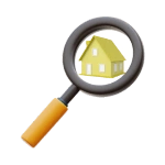 3D icon of inspection tool covering entire home for thorough inspection.